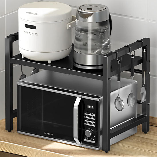 Etagere cuisine crochets couverts suspendus petit electromenager sur deuxieme niveau