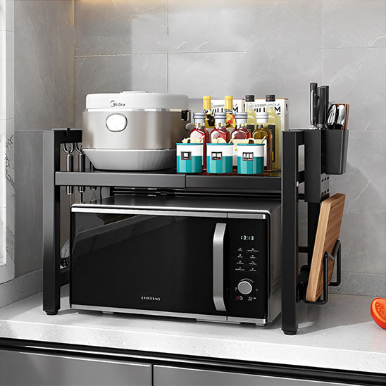 Etagere cuisine micro-onde porte couverts planche en bois accesoires cuisine